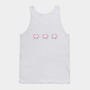Three Cute Pink Pigs Right Tank Top
